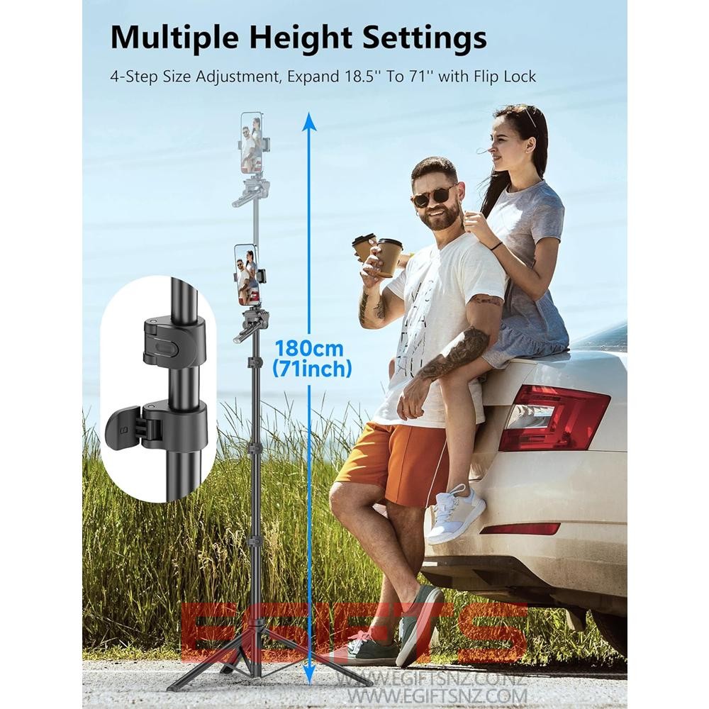 72" 180CM Phone Tripod & Selfie Stick C06 - Image 2