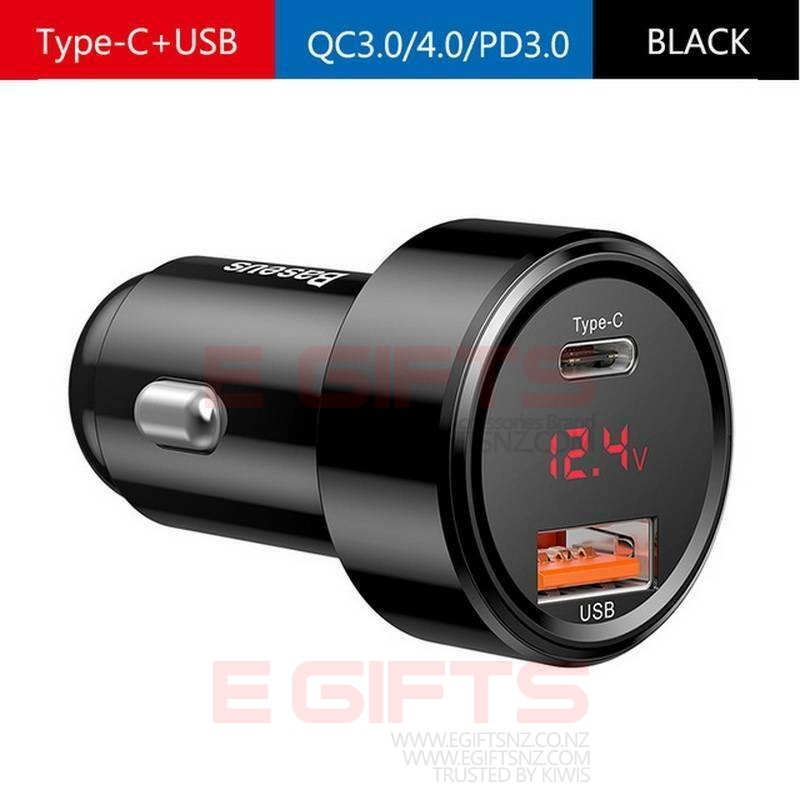 Baseus 45W Quick USB Supercharge SCP QC3.0 PD USB C Car Charger - Image 2