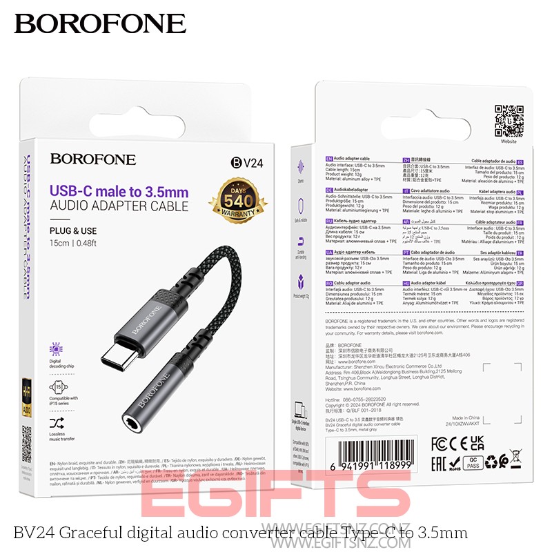 Borofone BV24 Type C to AUX Adapter - Image 3