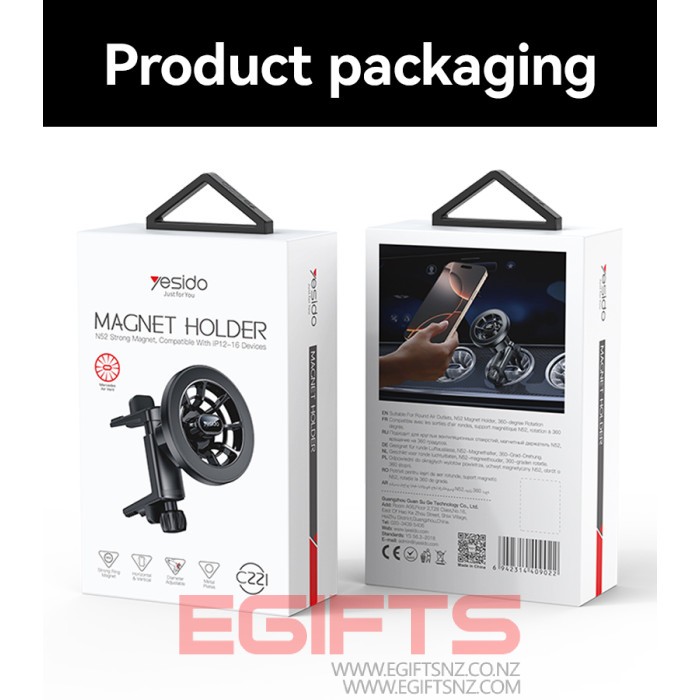 YESIDO Round Cirle Air Vent Magsafe Phone Holder C221 - Image 5