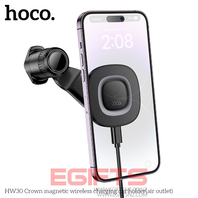 HOCO HW30 MagSafe Wireless fast Charging Car Phone Holder Air vent - Image 8