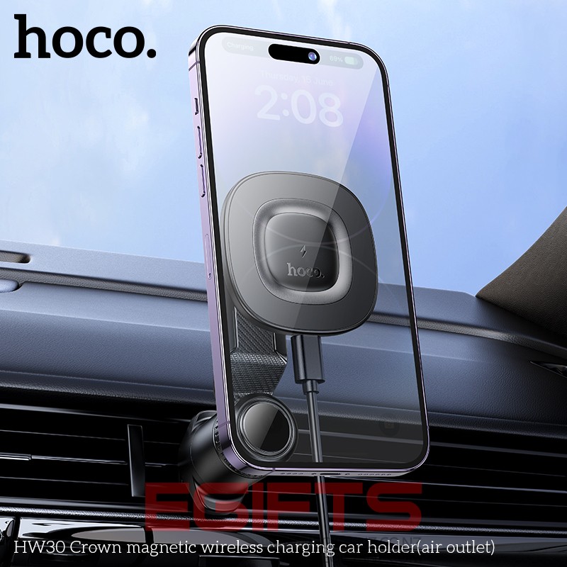HOCO HW30 MagSafe Wireless fast Charging Car Phone Holder Air vent - Image 2