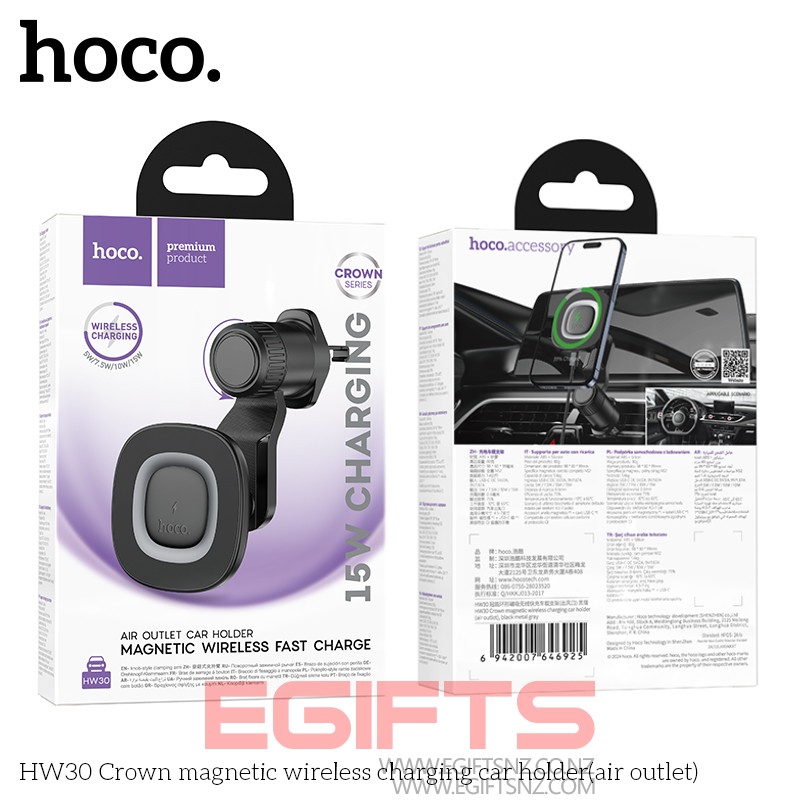 HOCO HW30 MagSafe Wireless fast Charging Car Phone Holder Air vent - Image 10