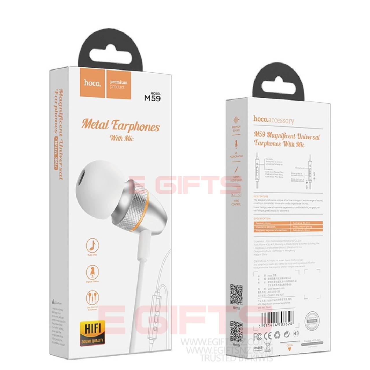 HOCO Metal Music Earphones M59 - Image 3