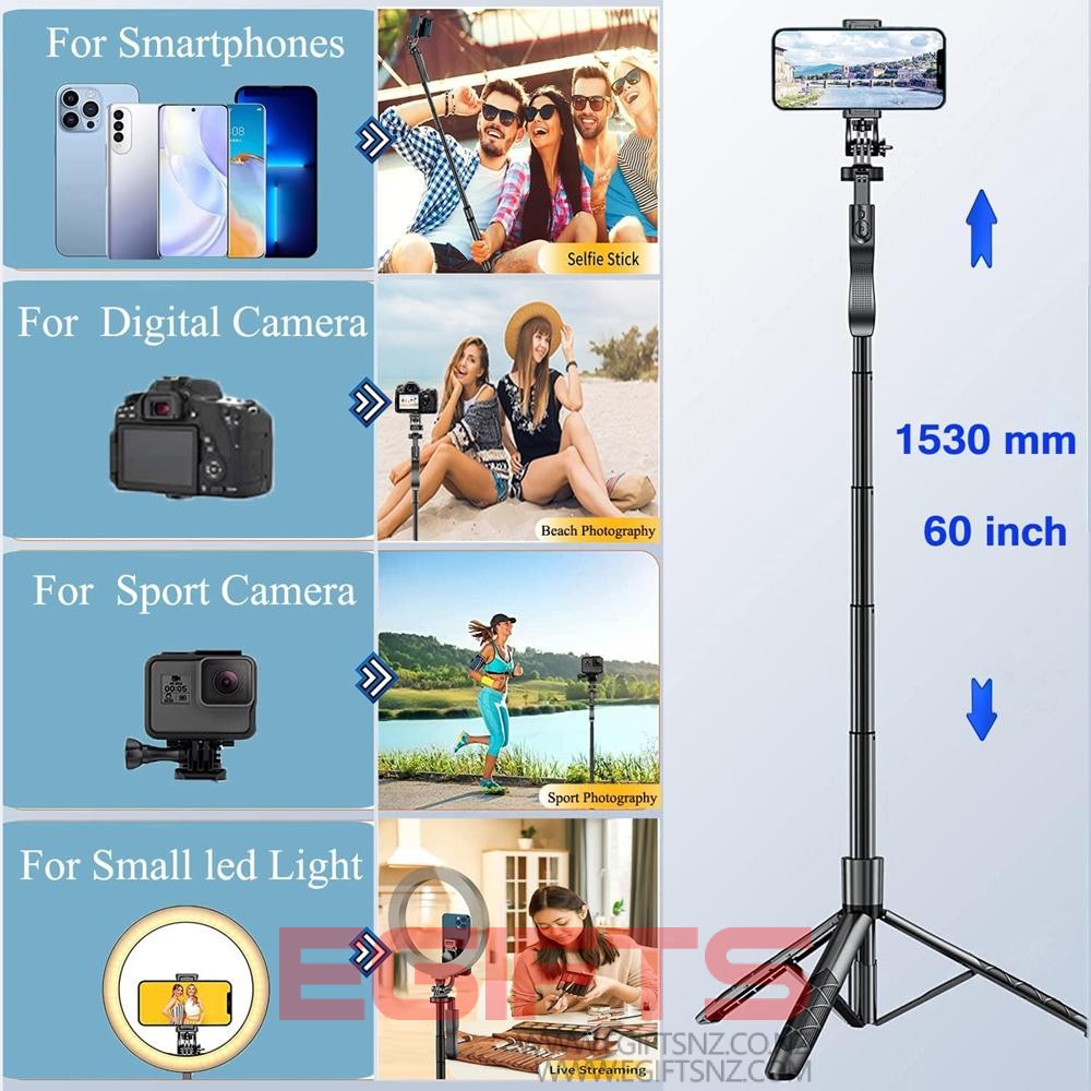 Portable Selfie Stick Tripod 1.5m Tall L16 - Image 7