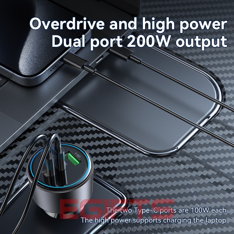YESIDO 200W 3 Ports 2C USB Fast Car Charger Y59 - Image 4