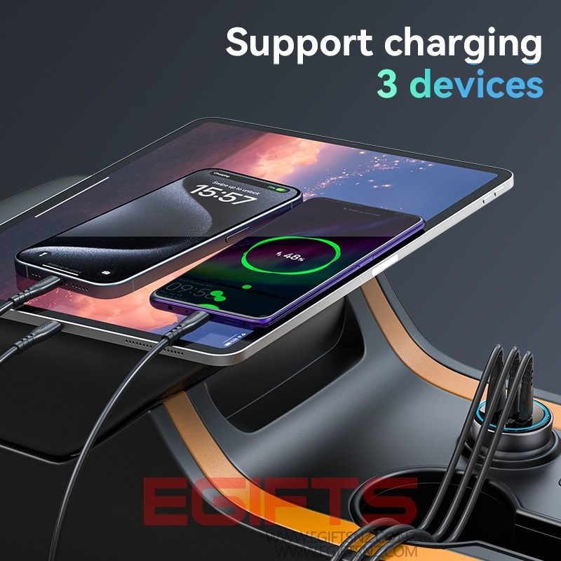 YESIDO 200W 3 Ports 2C USB Fast Car Charger Y59 - Image 3