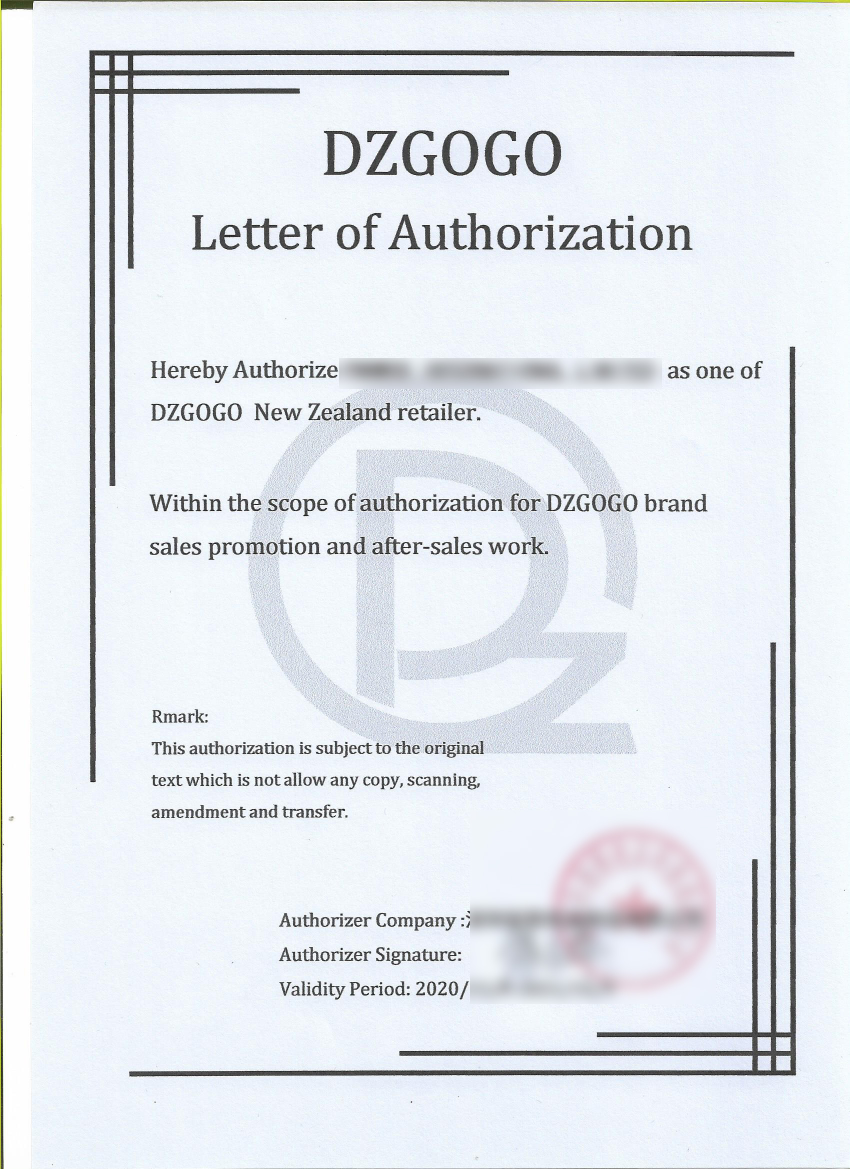dzgogo-authorized-letter