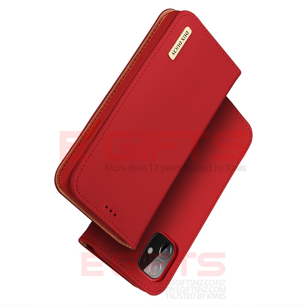 iPhone 12 Mini DUX Wish Genuine Leather Wallet Case - Image 12