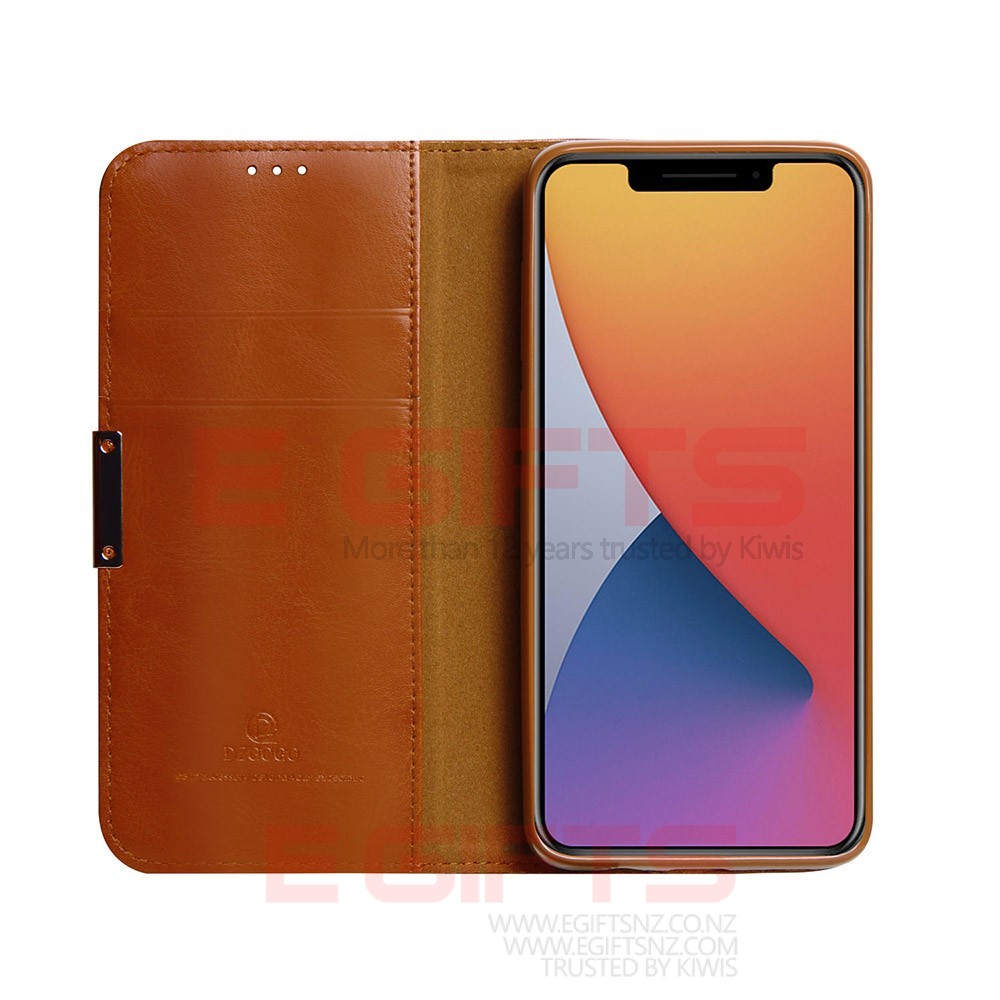 iPhone 12 Pro Max DZGOGO Genuine Leather Wallet Case - Image 9