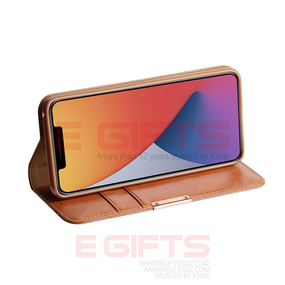 iPhone 12 Pro Max DZGOGO Genuine Leather Wallet Case - Image 7