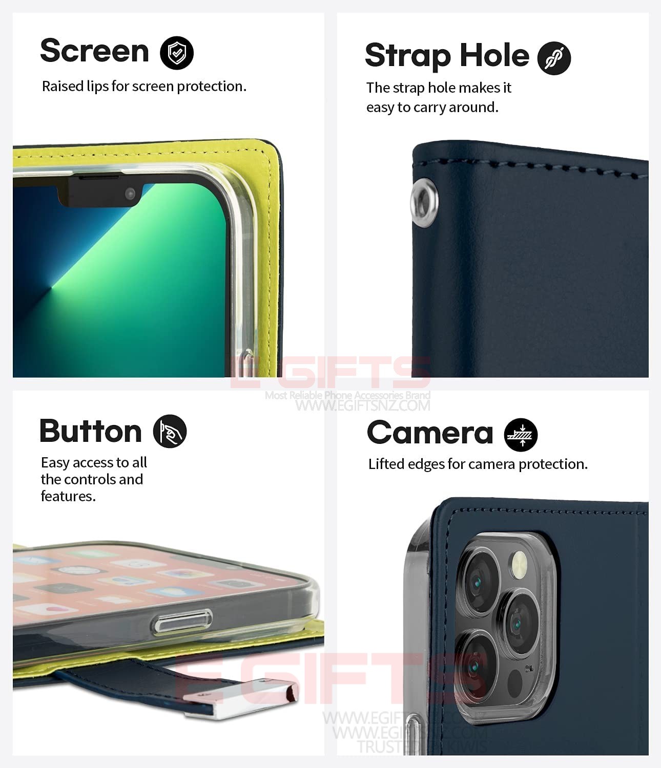 iPhone 13 Mercury Rich Diary Wallet Case - Image 6