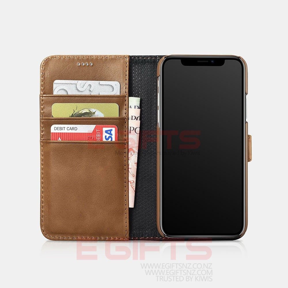 iPhone X/XS ICARER Genuine Leather Detachable Wallet Case - Image 2