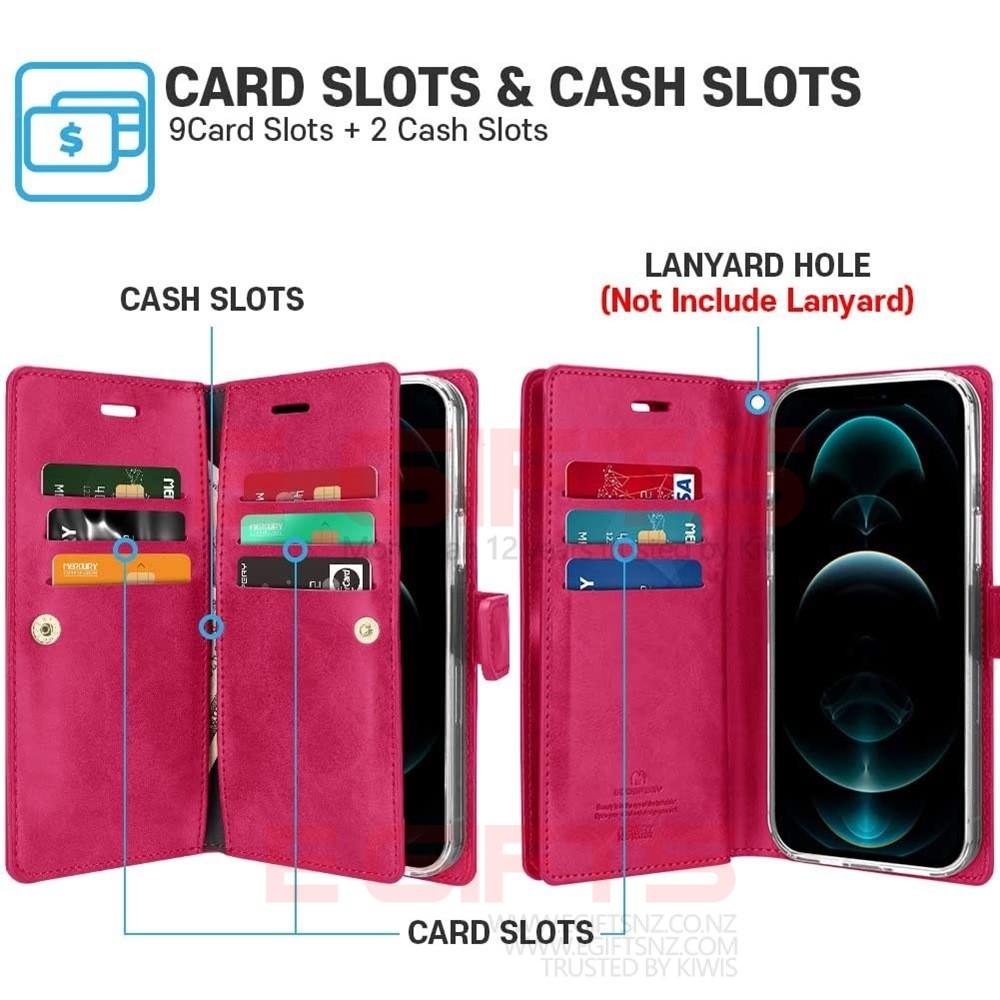 iPhone 12/12 Pro Mercury Goospery Mansoor Diary Wallet Case - Image 3