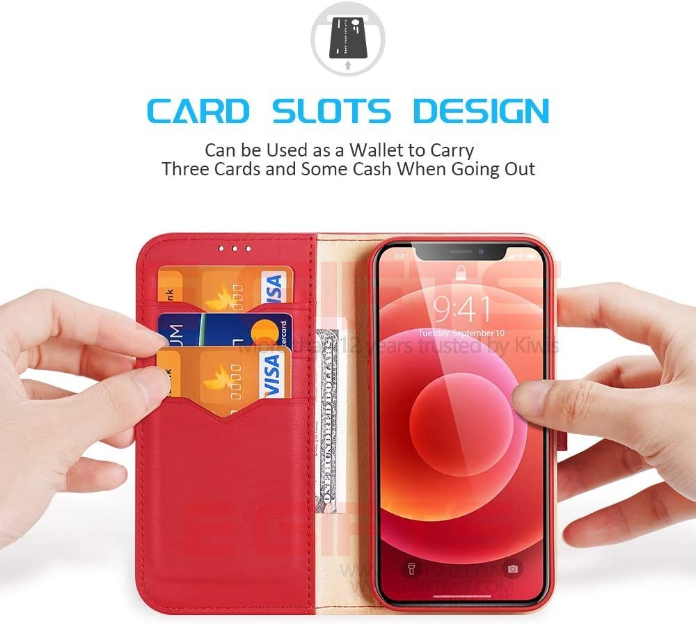 iPhone 12 Pro Max DUX Hivo Genuine Leather Wallet Case - Image 19