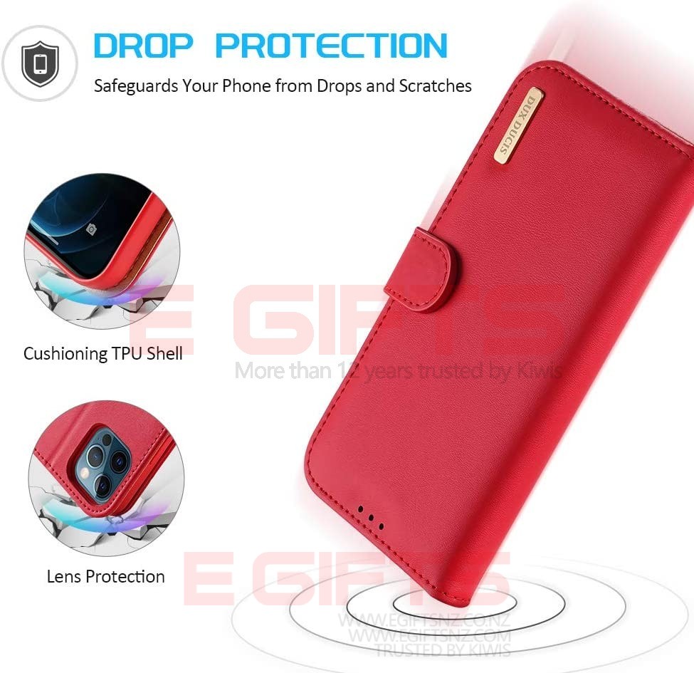iPhone 12 Pro Max DUX Hivo Genuine Leather Wallet Case - Image 15