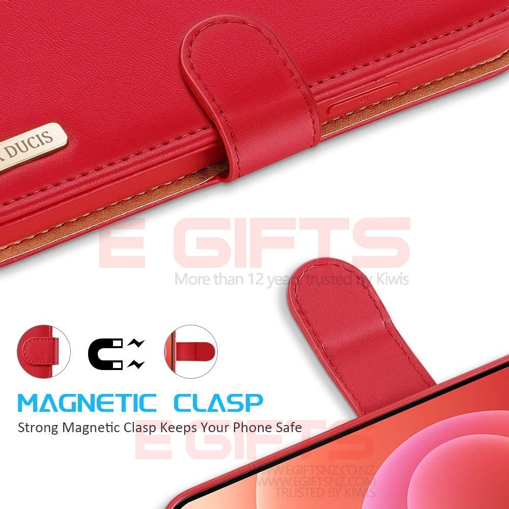iPhone 12 Pro Max DUX Hivo Genuine Leather Wallet Case - Image 2