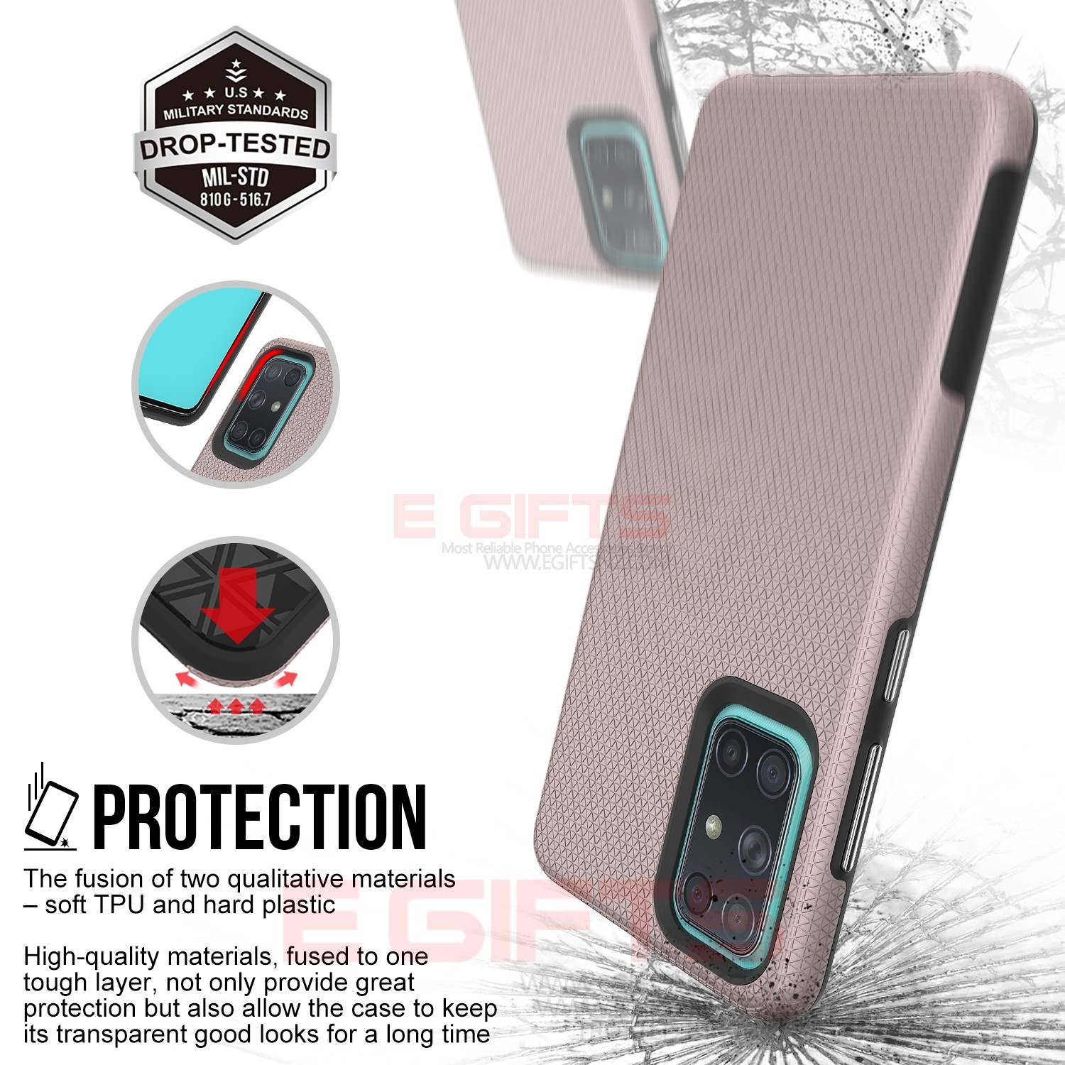 SAMSUNG A72 Military Grade Triangle Case - Image 2