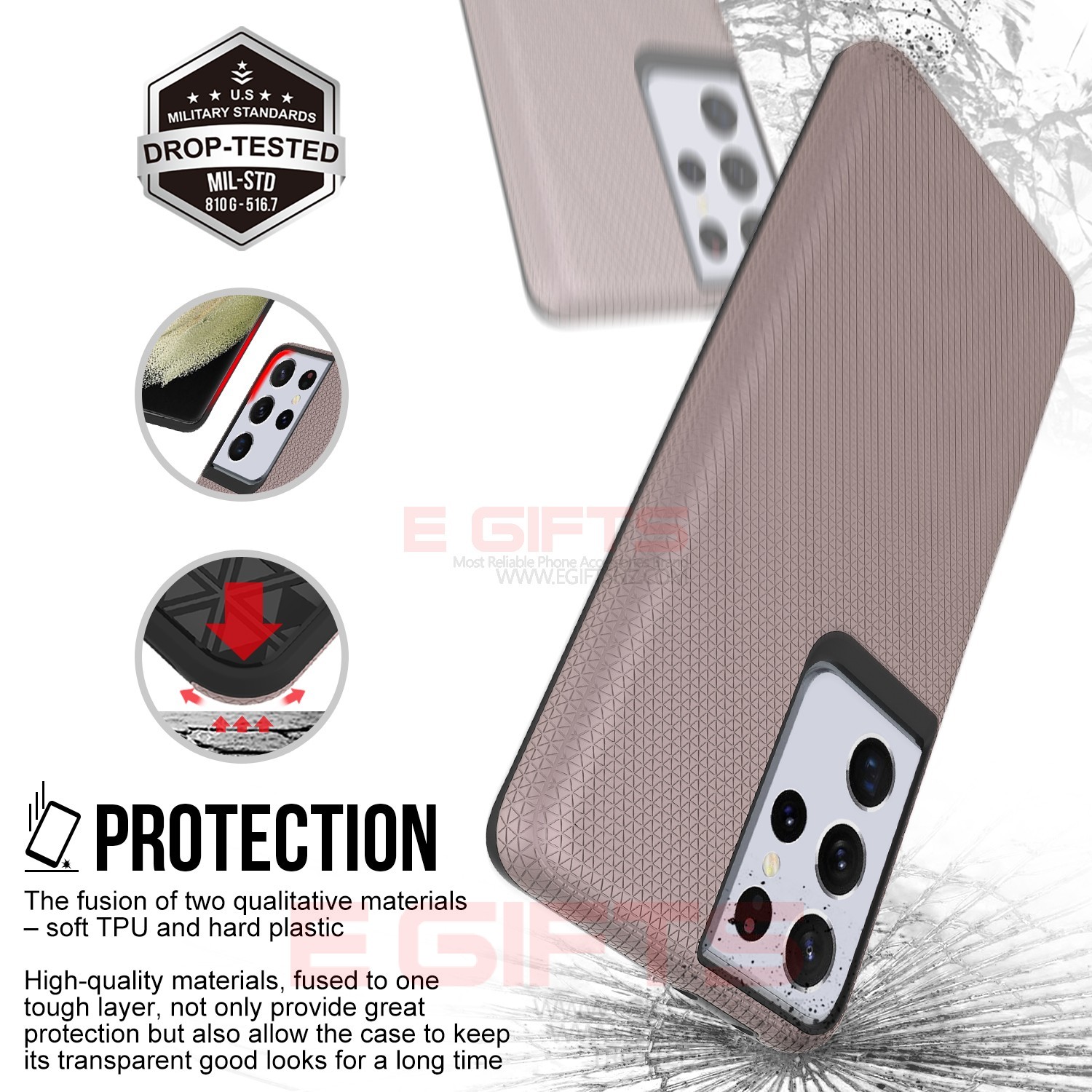 SAMSUNG S21 Ultra Military Grade Triangle Case - Image 3