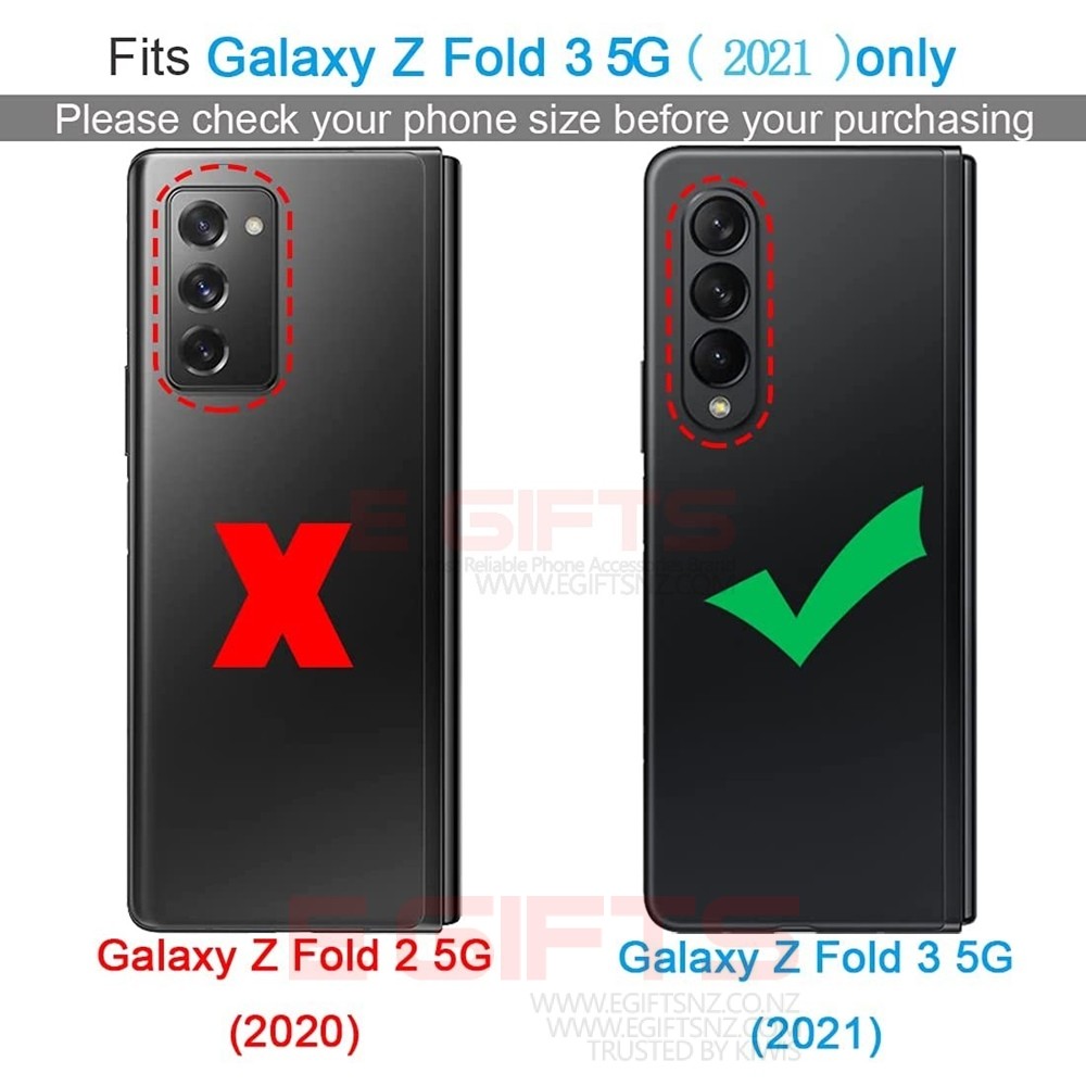 Samsung Galaxy Z Fold 3 Genuine Leather Flip Case - Image 4