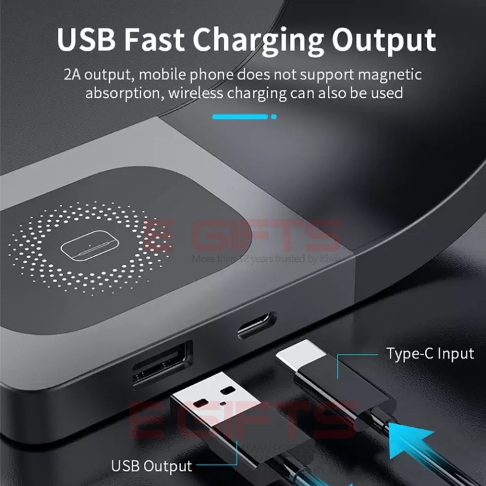 Wireless Charger 4 in 1 Wireless Charging Station AirPods iWatch iPhone Samsung - Image 2