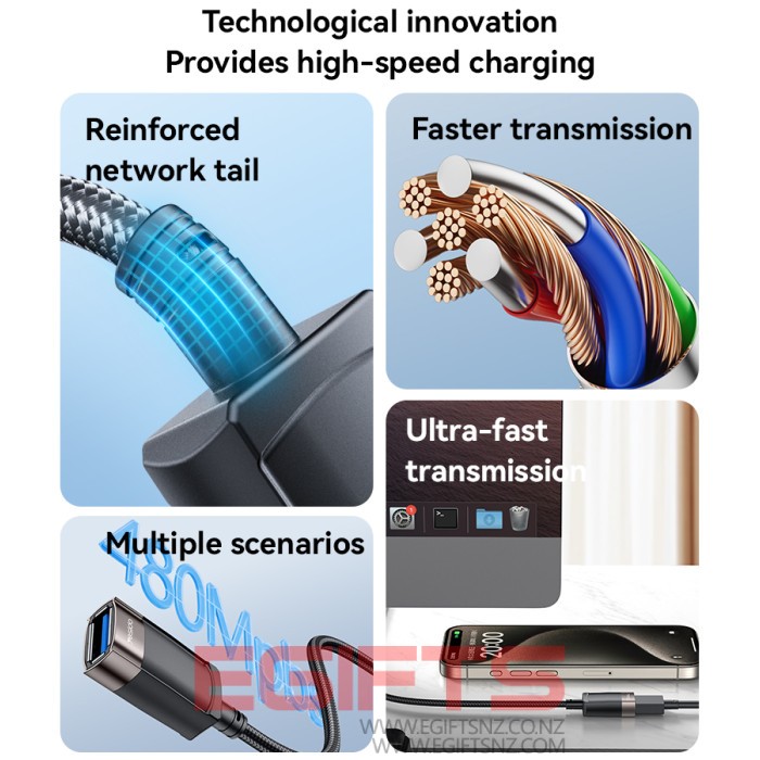 YESIDO GS26 USB 2.0 EXTENSION CABLE 1.5M - Image 3