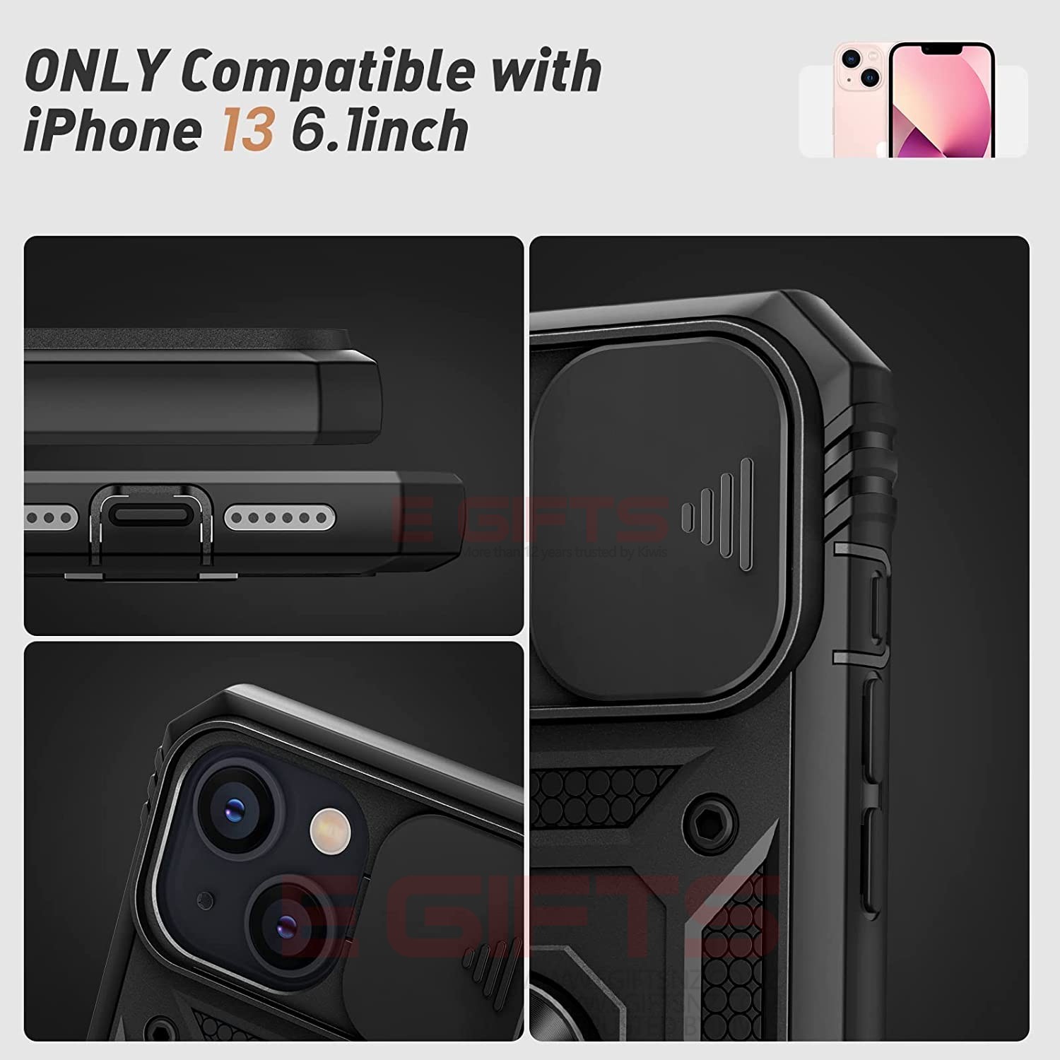 iPhone 13 Pro Max Camera Shield Ring Armor Case - Image 5
