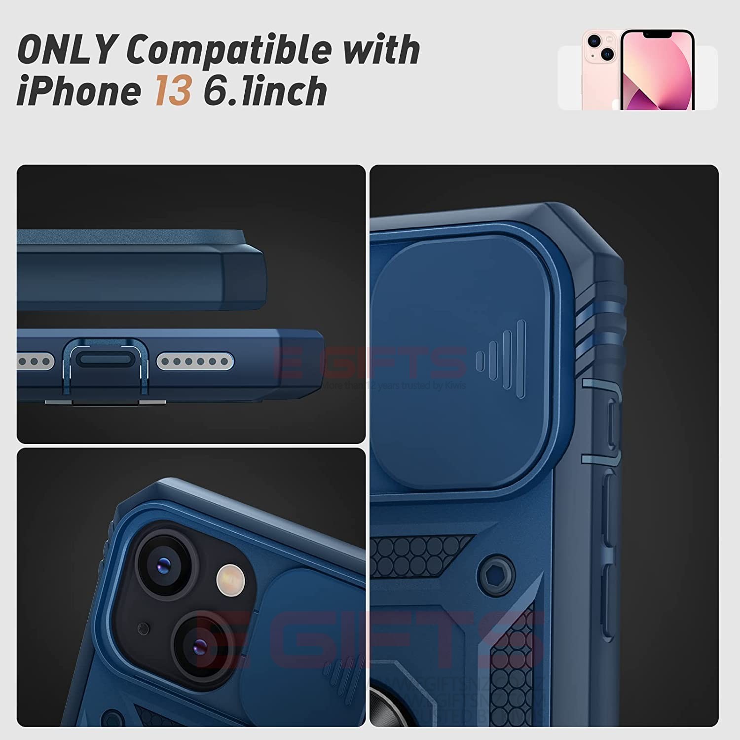 iPhone 13/14 Camera Shield Ring Armor Case - Image 4