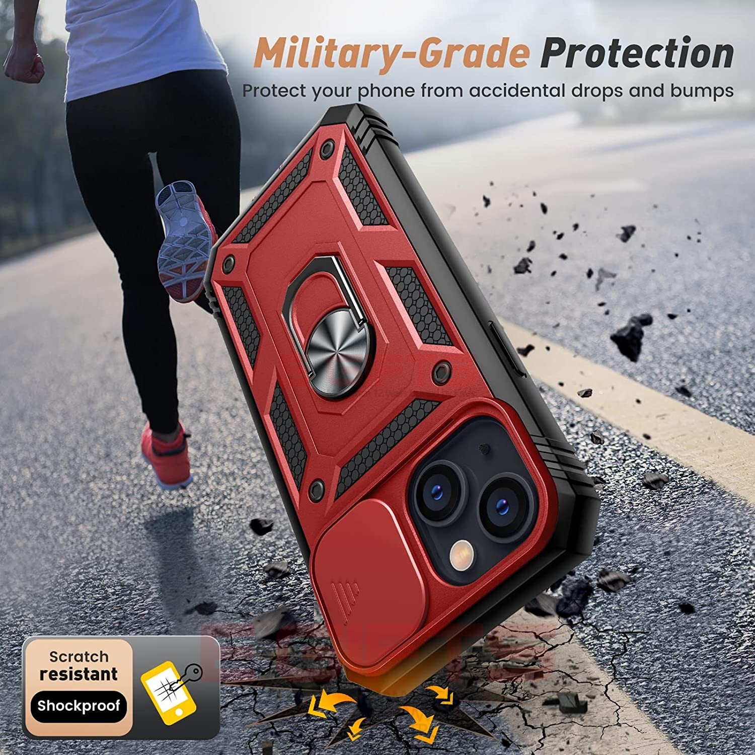 iPhone 13 Pro Max Camera Shield Ring Armor Case - Image 7