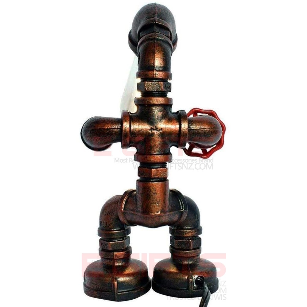 Industrial Robot Bronze Steampunk Water Pipe Lamp Switch - Image 6