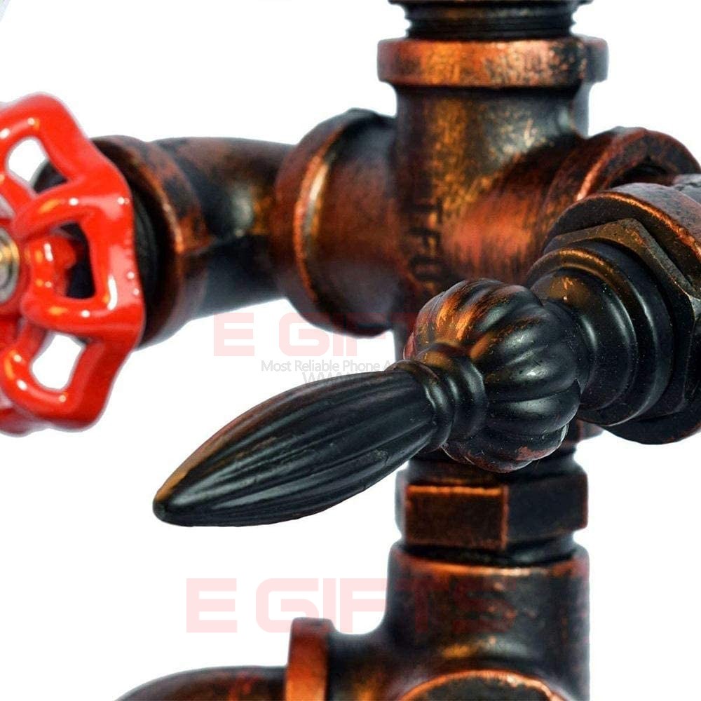 Industrial Robot Bronze Steampunk Water Pipe Lamp Switch - Image 3