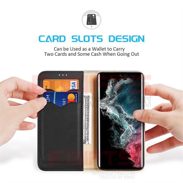 Samsung Galaxy S22 Ultra DUX Genuine Leather Wallet Case - Image 6