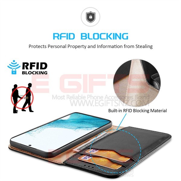 Samsung Galaxy S22 DUX Genuine Leather Wallet Case - Image 5