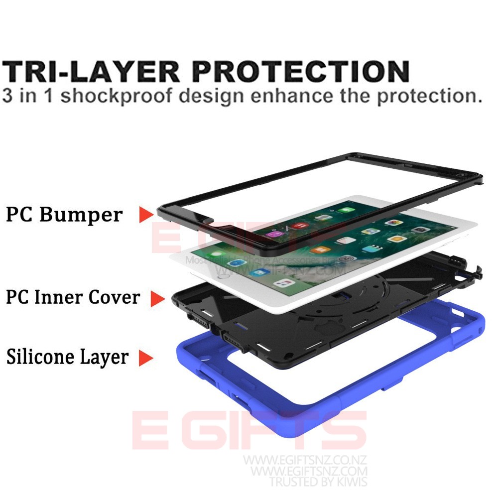iPad 10.2/10.5 Rugged Three Layers Tough Strap Cover - Image 5