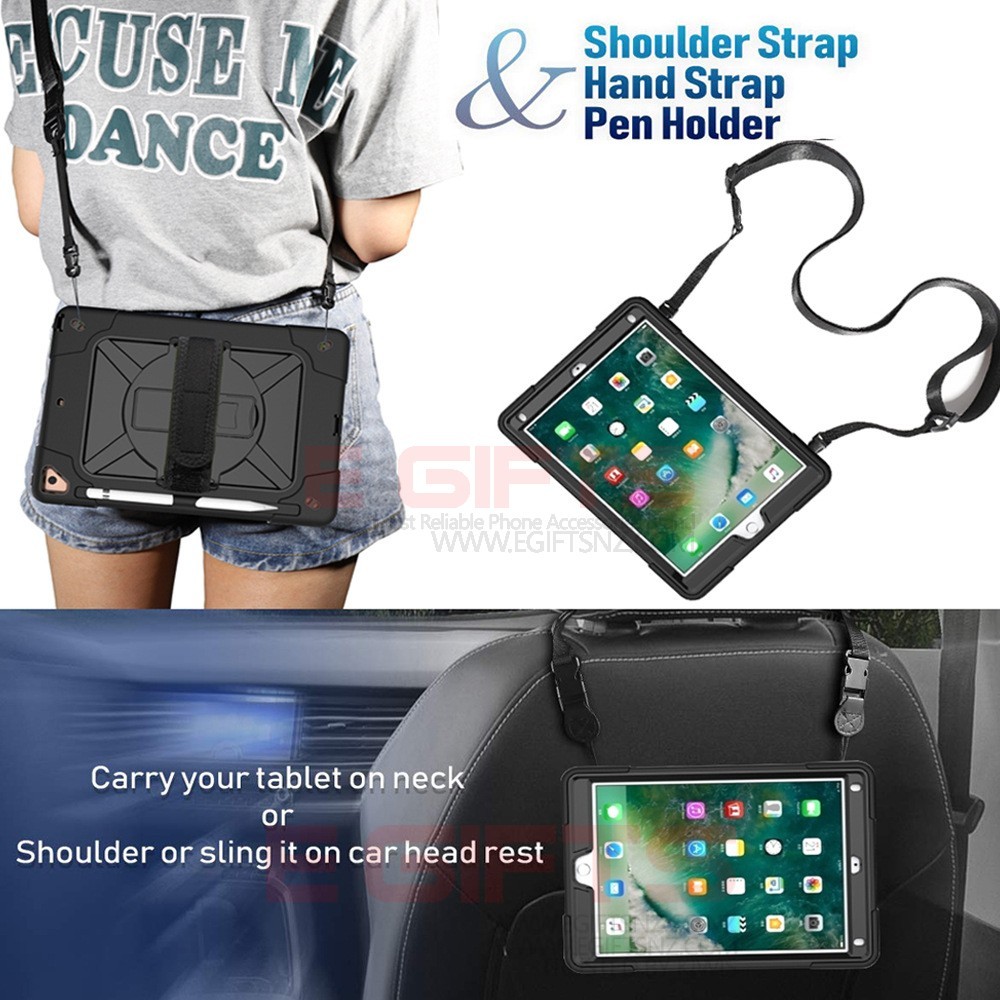 iPad 10.2/10.5 Rugged Three Layers Tough Strap Cover - Image 2