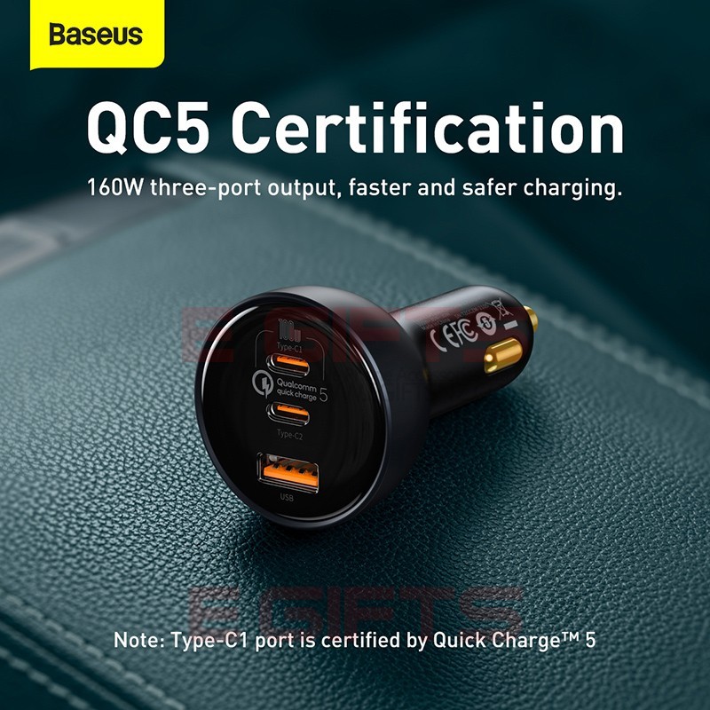 BASEUS 160W Superior 2 PD USB Car Charger With Cable - Image 5