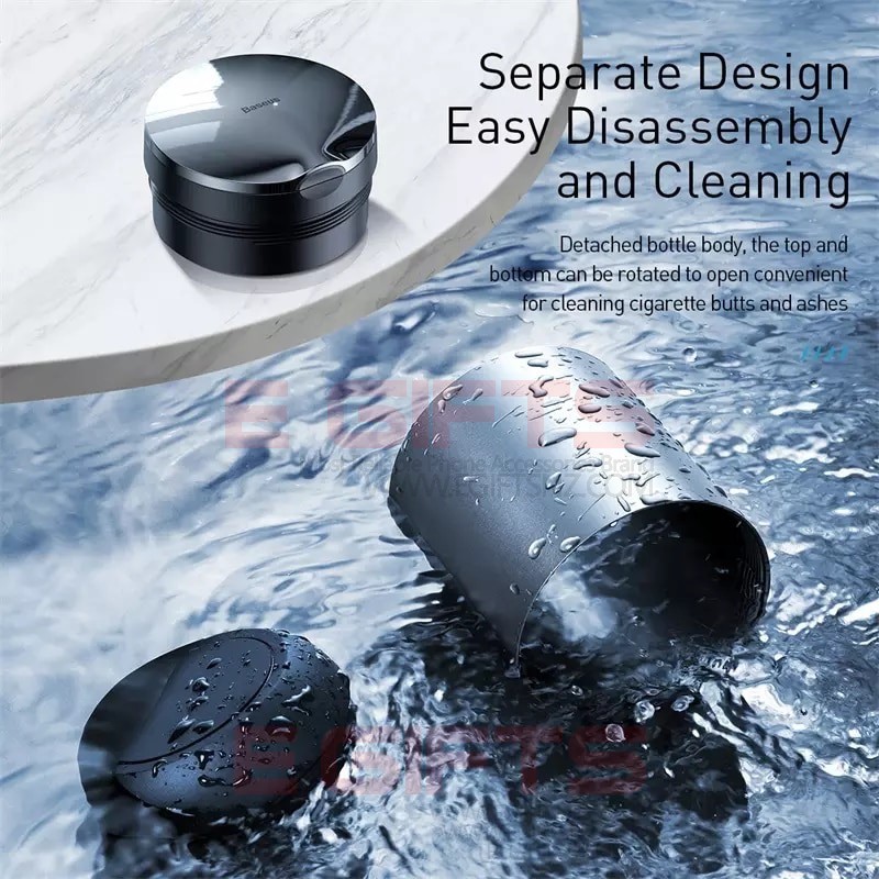 Baseus Car Ashtray Led Light Alloy Ash Tray - Image 3