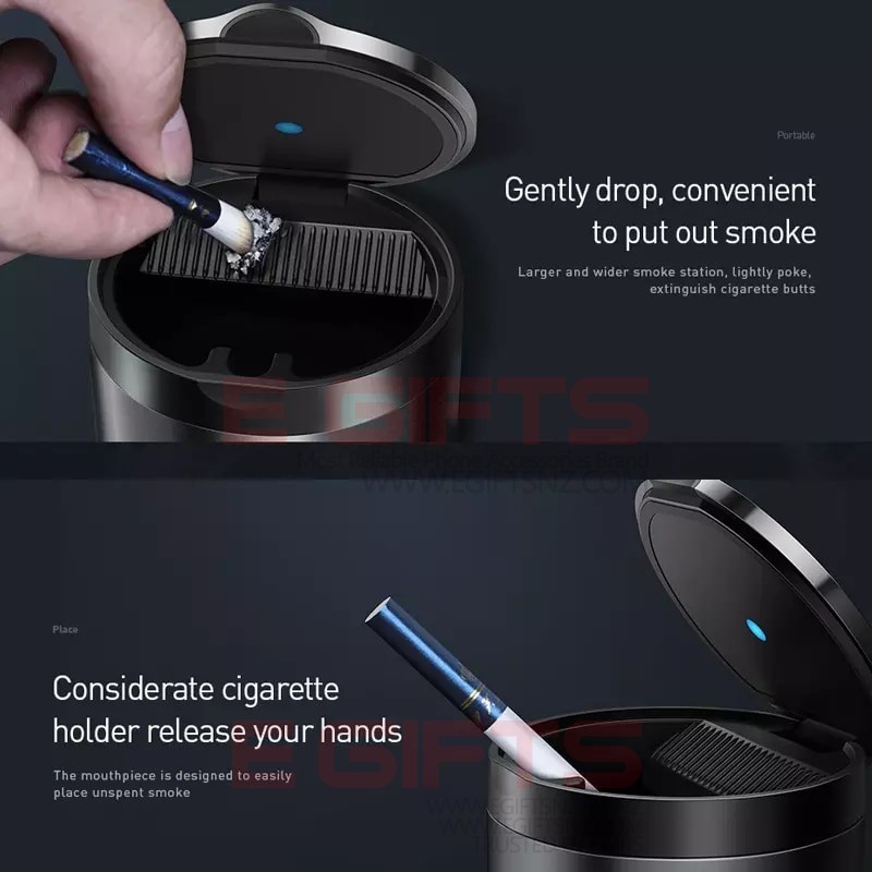 Baseus Car Ashtray Led Light Alloy Ash Tray - Image 6
