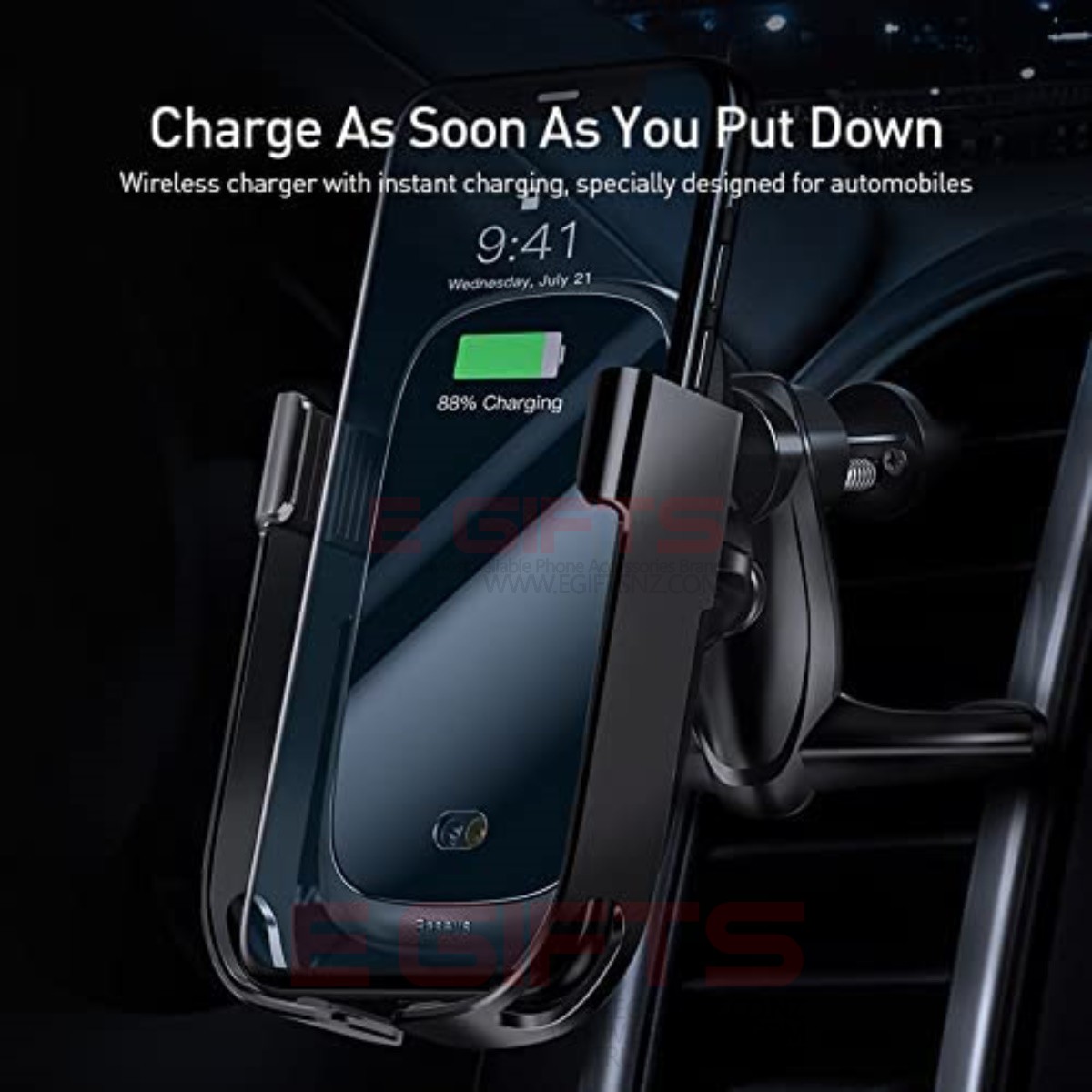 BASEUS ROCK SOLID AIR VENT CHARGING PHONE HOLDER - Image 3