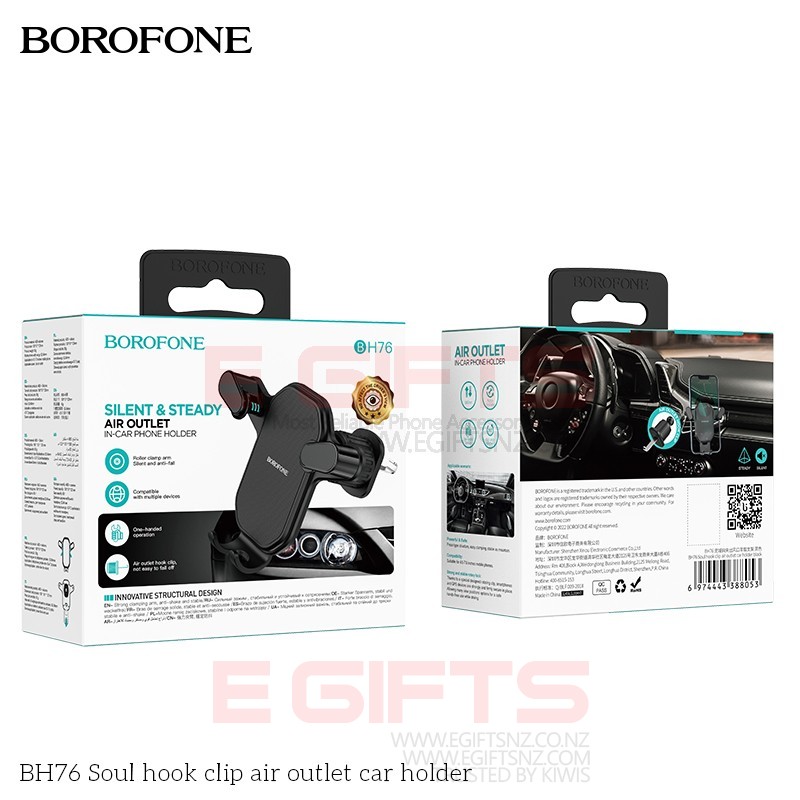 BOROFONE Air Vent Gravity Phone Holder With Hook BH76 - Image 4