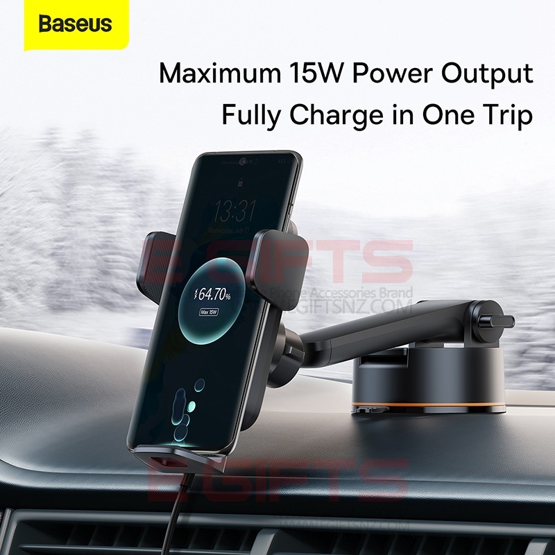 Baseus 15W Qi Automatic Alignment Wireless Car Charger Holder For Windshield - Image 17