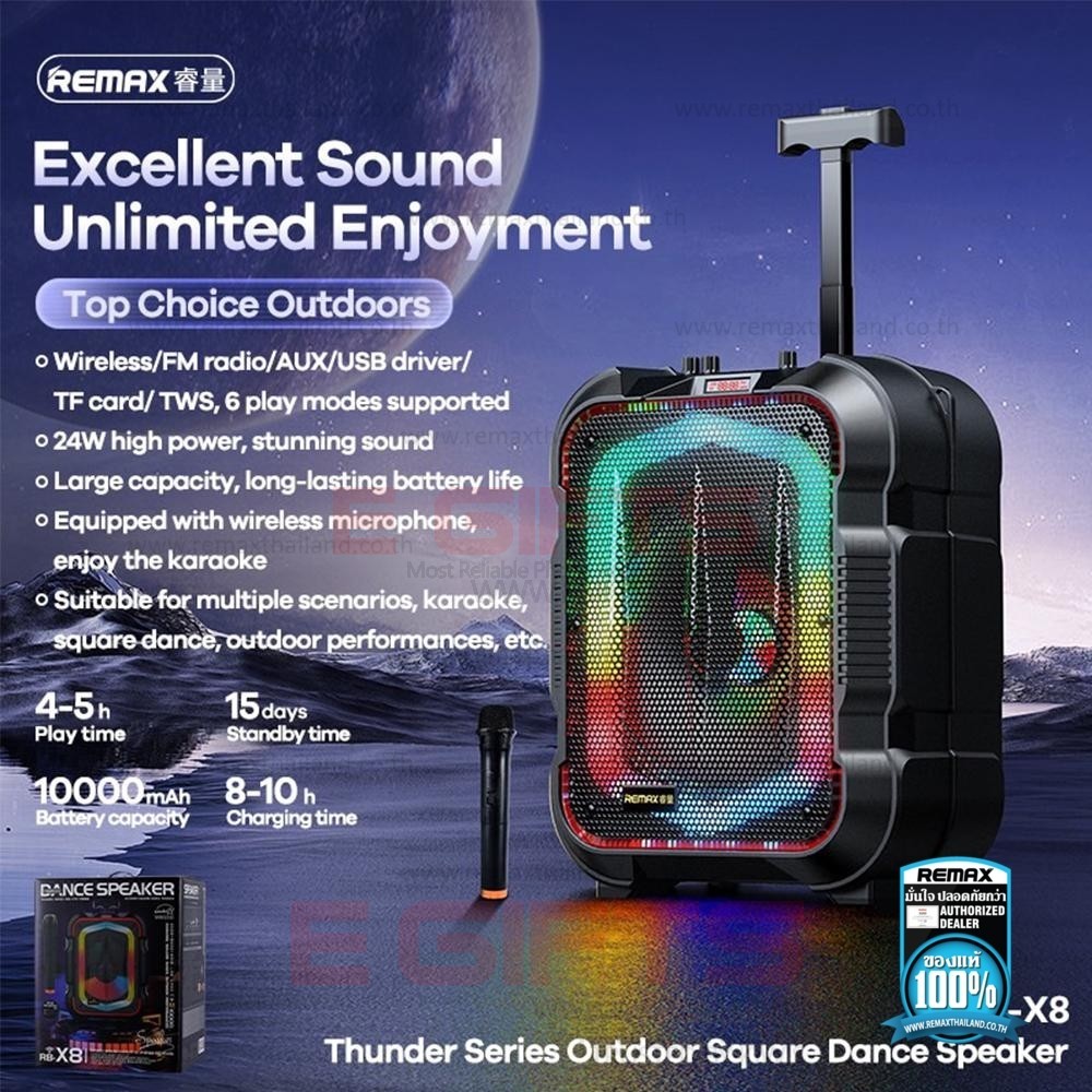Remax Bluetooth Karaoke RB-X8 Bluetooth Dance Speaker - Image 2