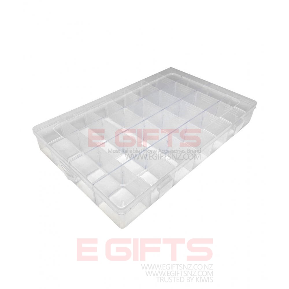 Storage Box Adjustable Slot Plastic Organizer 28 Compartment - Image 3