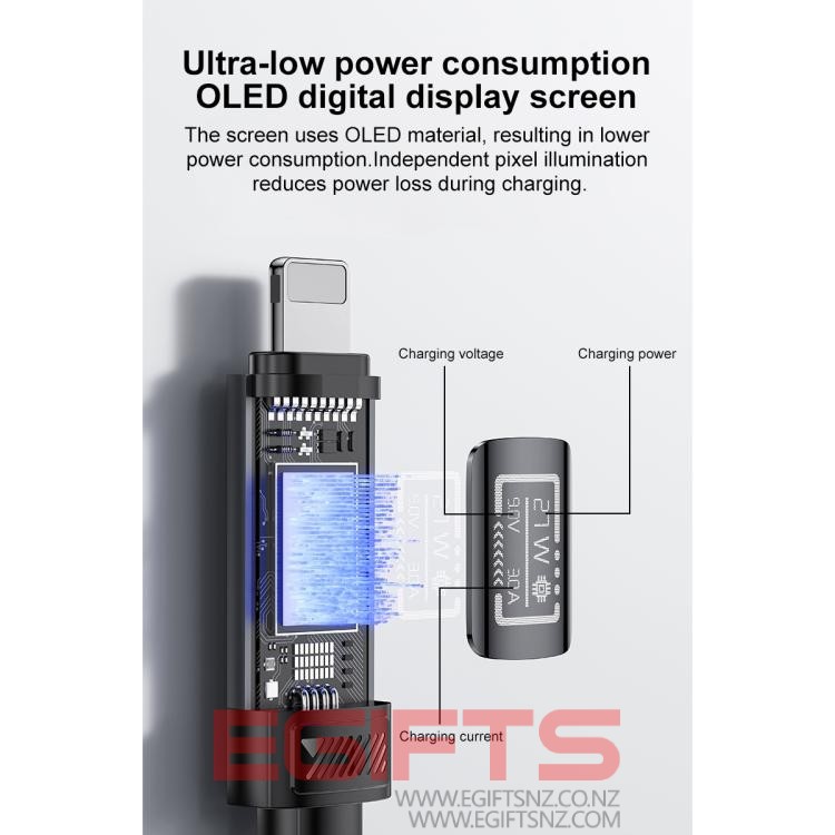 Digital Display Fast Charging Data Cable 27w C To Lightning PD CA201 - Image 6