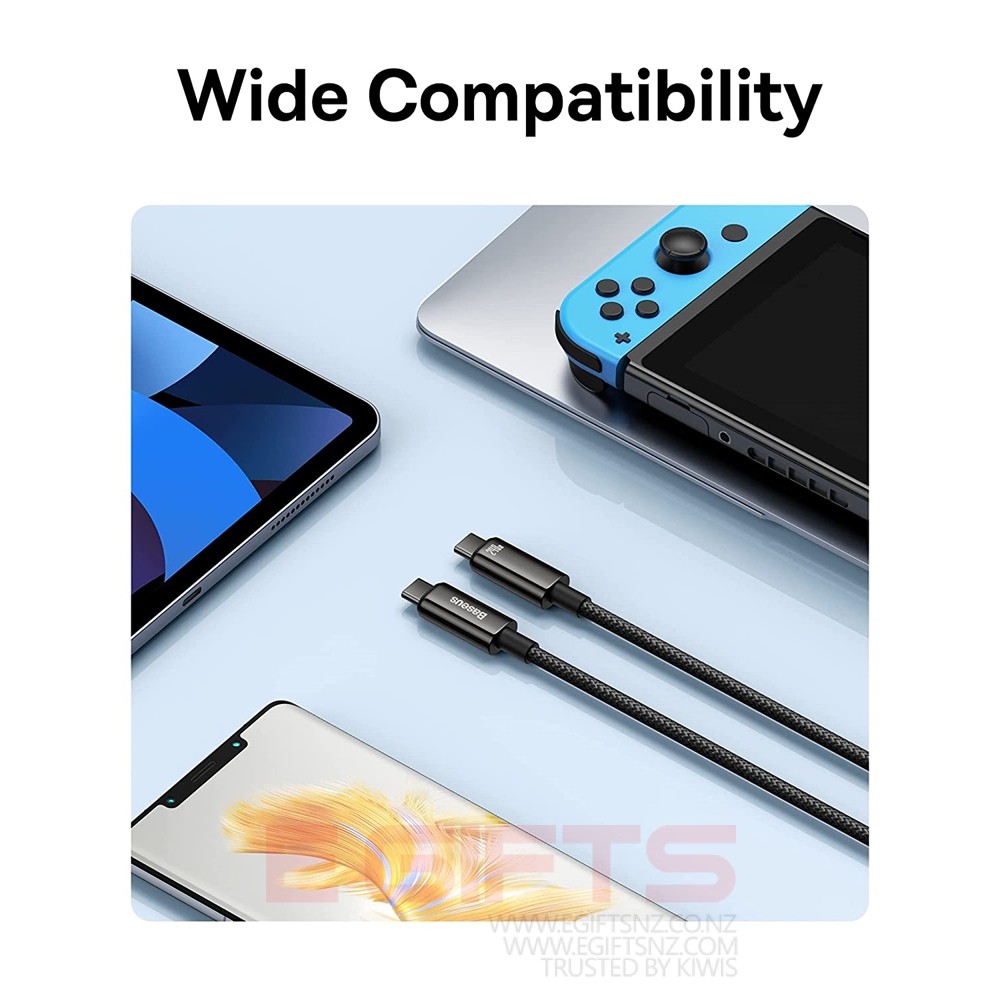 Baseus Zinc Alloy USB C 240W PD 3.1 5A QC 4.0 Fast Charging Cable - Image 3