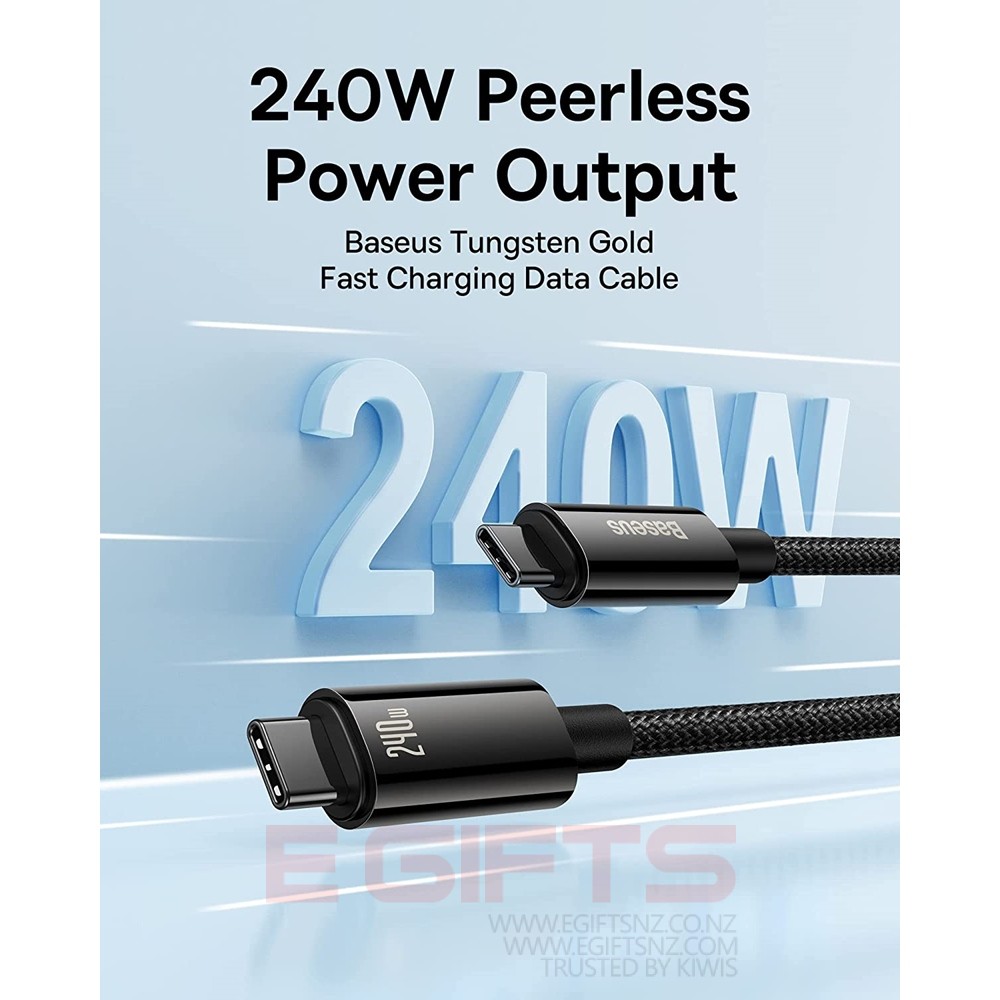 Baseus Zinc Alloy USB C 240W PD 3.1 5A QC 4.0 Fast Charging Cable - Image 6