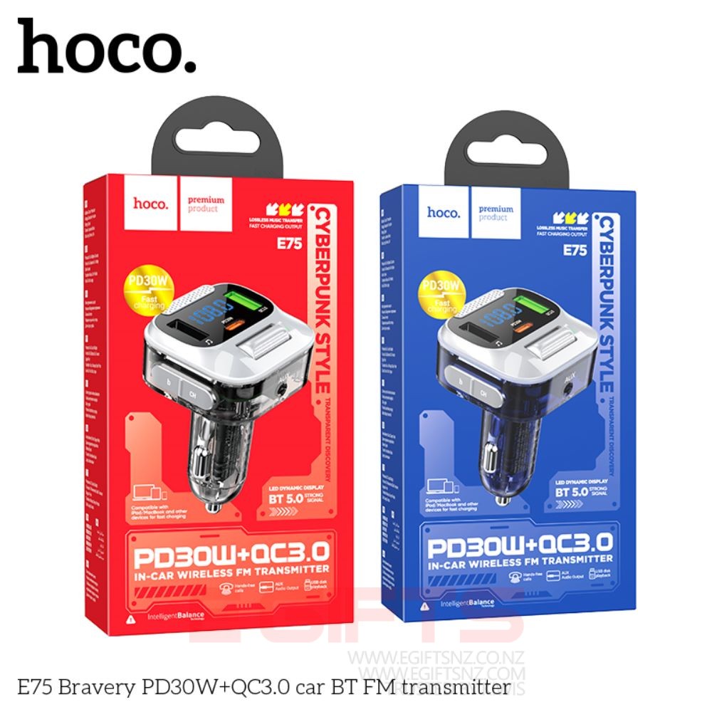 HOCO E75 PD30W Quick Charge 4.0 FM BLUETOOTH TRANSIMITTOR - Image 4