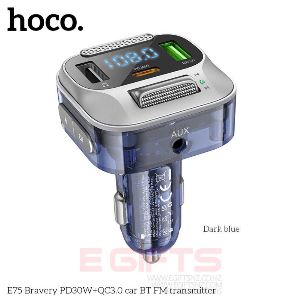 HOCO E75 PD30W Quick Charge 4.0 FM BLUETOOTH TRANSIMITTOR - Image 2