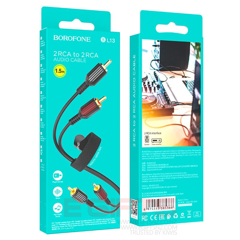 BOROFONE BL13 double RCA to double RCA audio cable - Image 2