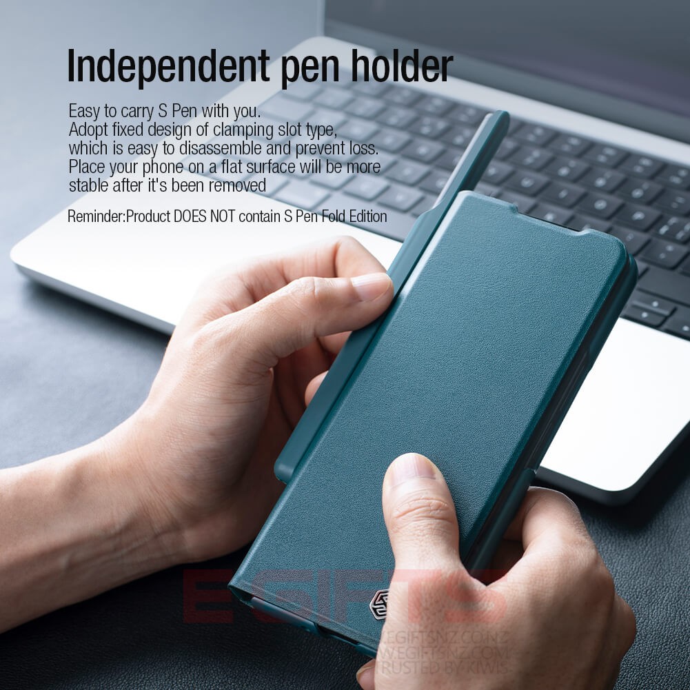 Nillkin Galaxy Z Fold 3 S Pen Holder PU Leather QIN Cover - Image 9